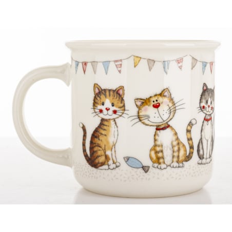 Kubek porcelanowy 400 ml 3 koty 9x13x9,5 cm GATTINI-3