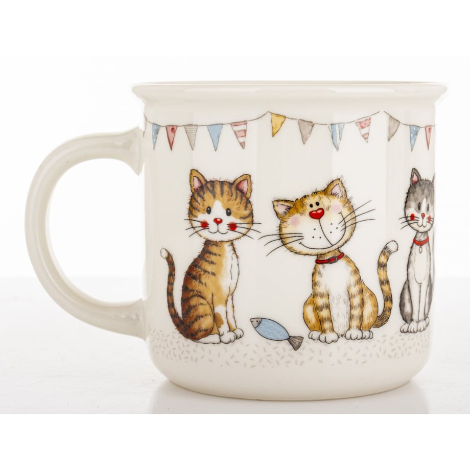 Kubek porcelanowy 400 ml 3 koty 9x13x9,5 cm GATTINI-3