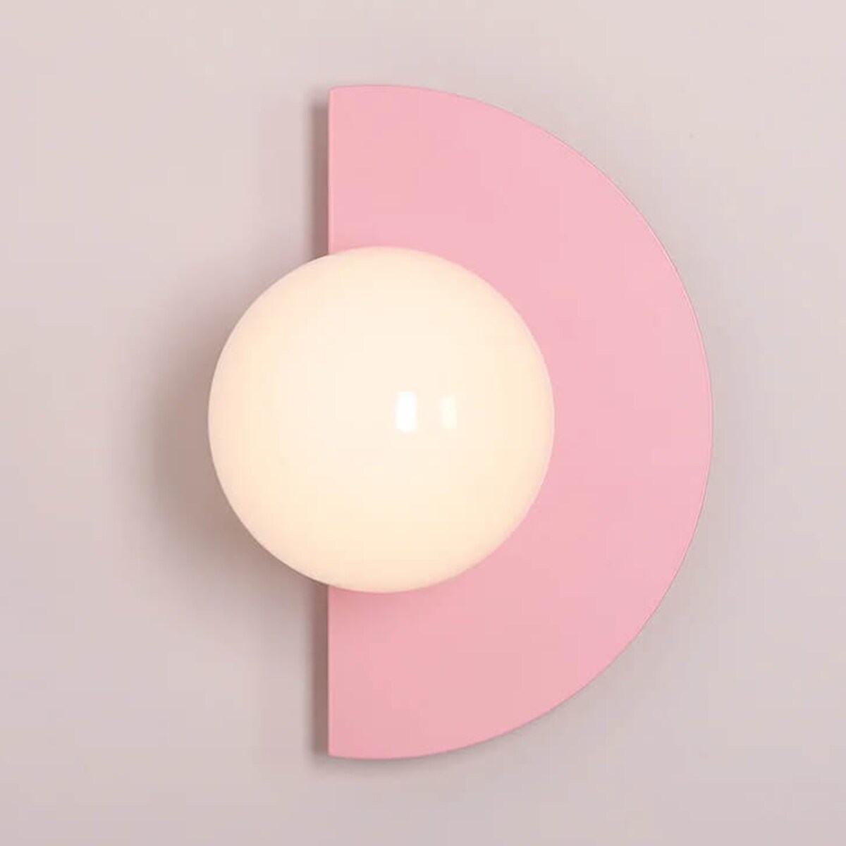 Lampa ścienna metalowa LOOP 1125C18 Aldex okrągła szklana różowa