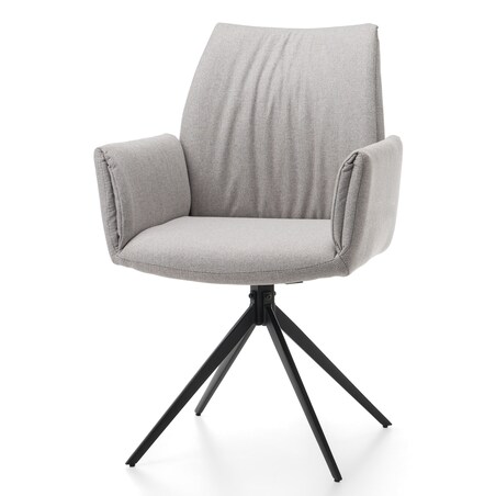 Krzesło tapicerowane tkanina typu sawana glamour do salonu PRATO szare