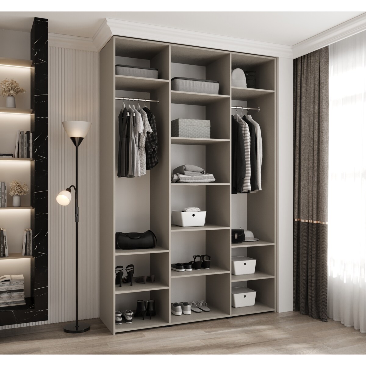 Szafa trzydrzwiowa Como 1 160 gł.50 kaszmir+złoty