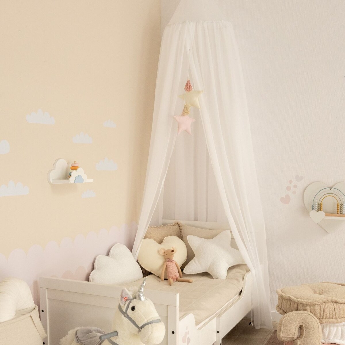 Baldachim do łóżeczka, biały, fi 50cmx230cm, Soft Veil