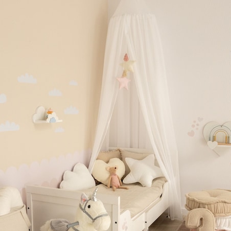 Baldachim do łóżeczka, biały, fi 50cmx230cm, Soft Veil