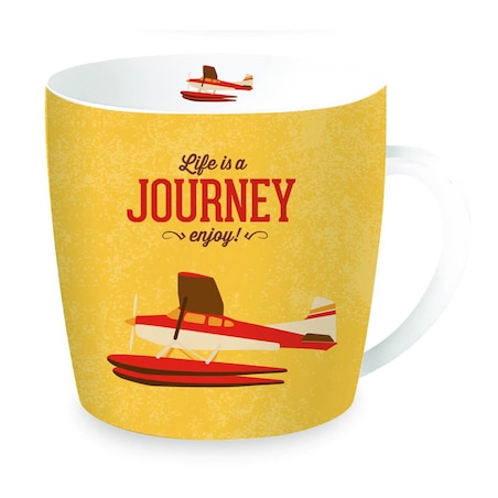 Kubek porcelanowy w metalowej puszce, Retro Airplane