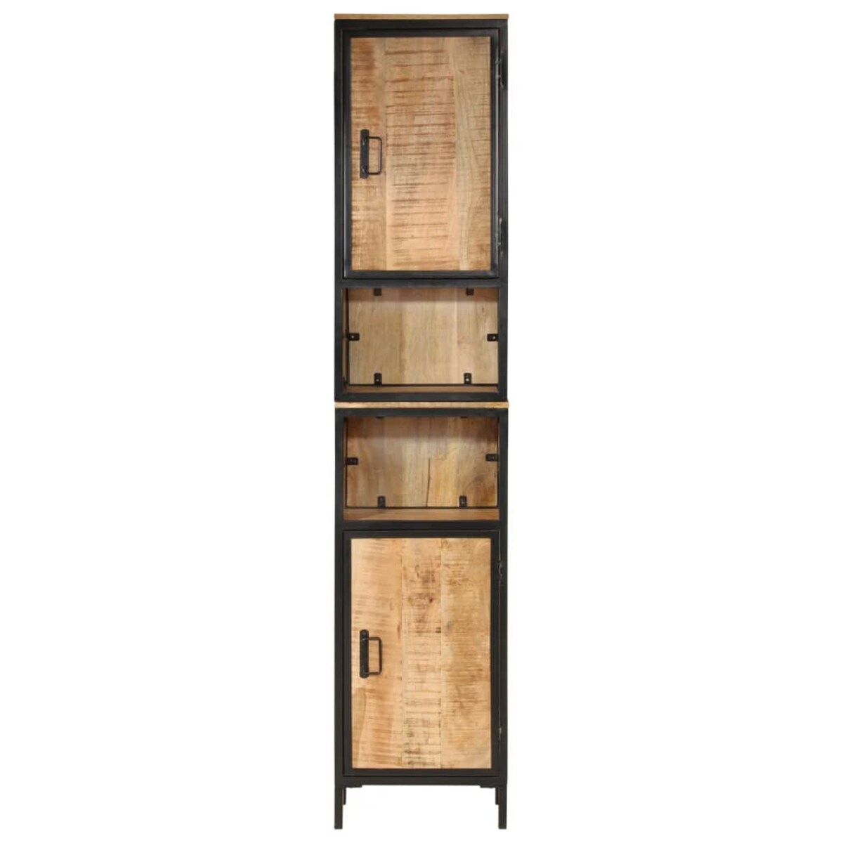 vidaXL Szafka łazienkowa, 40x27x180 cm, żelazo i lite drewno mango