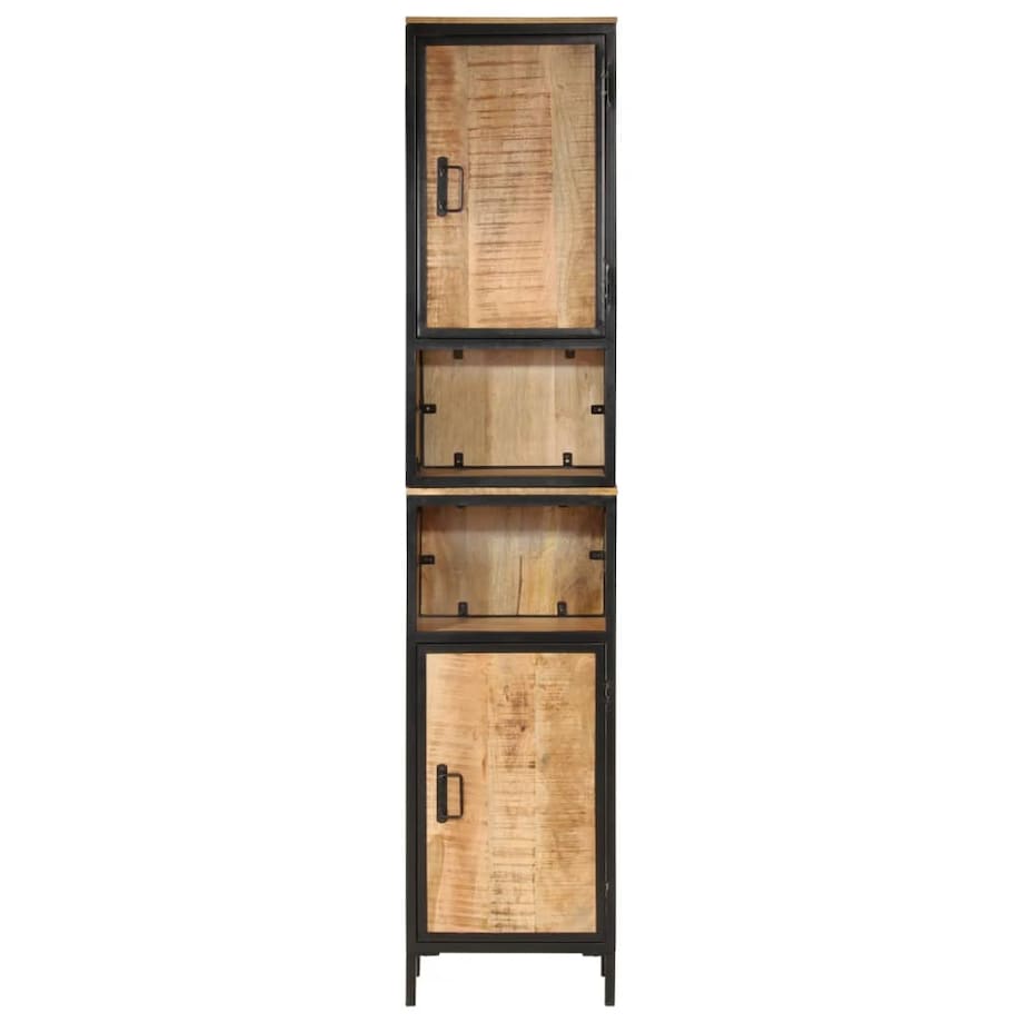 vidaXL Szafka łazienkowa, 40x27x180 cm, żelazo i lite drewno mango