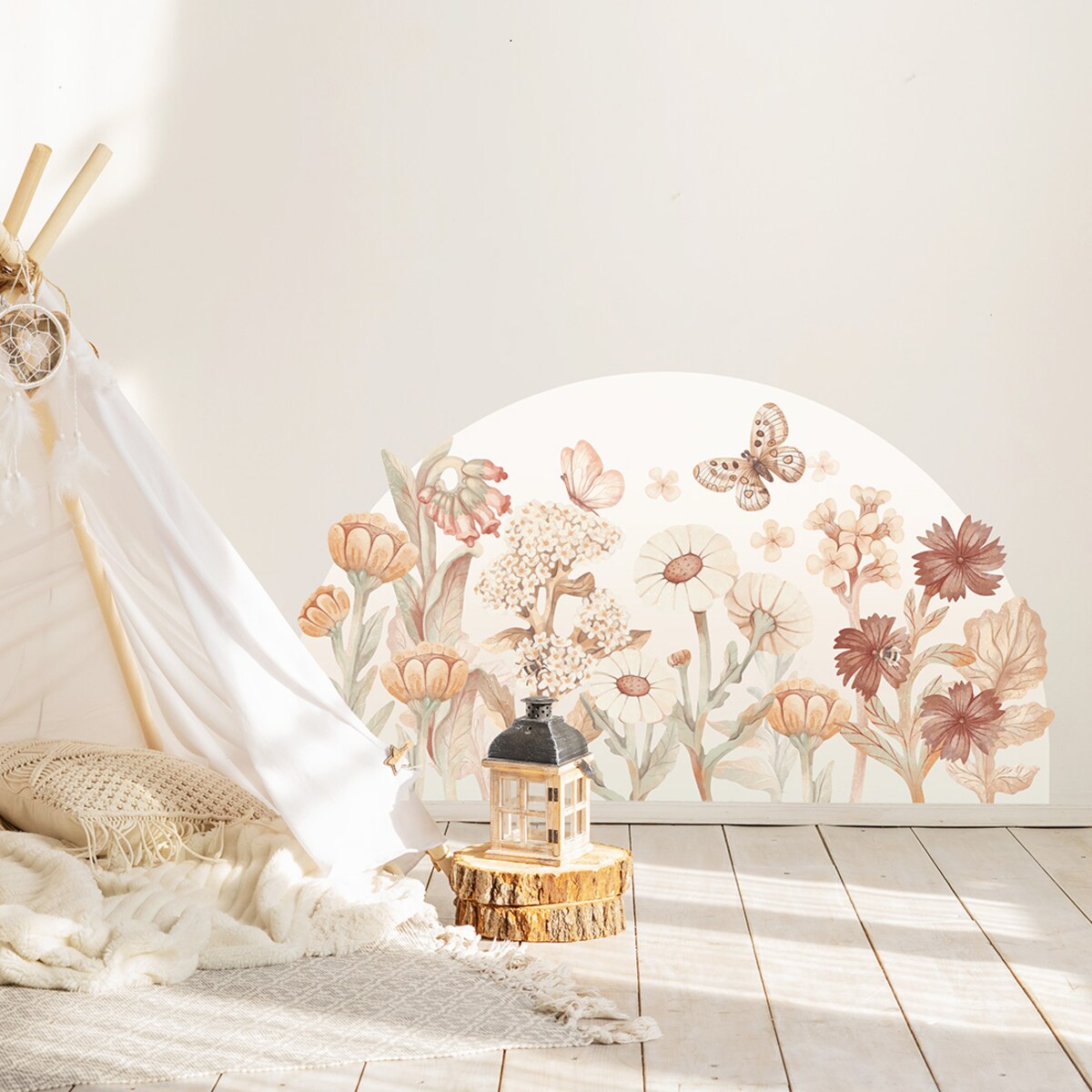 Naklejka na ścianę Kwiaty boho xxl