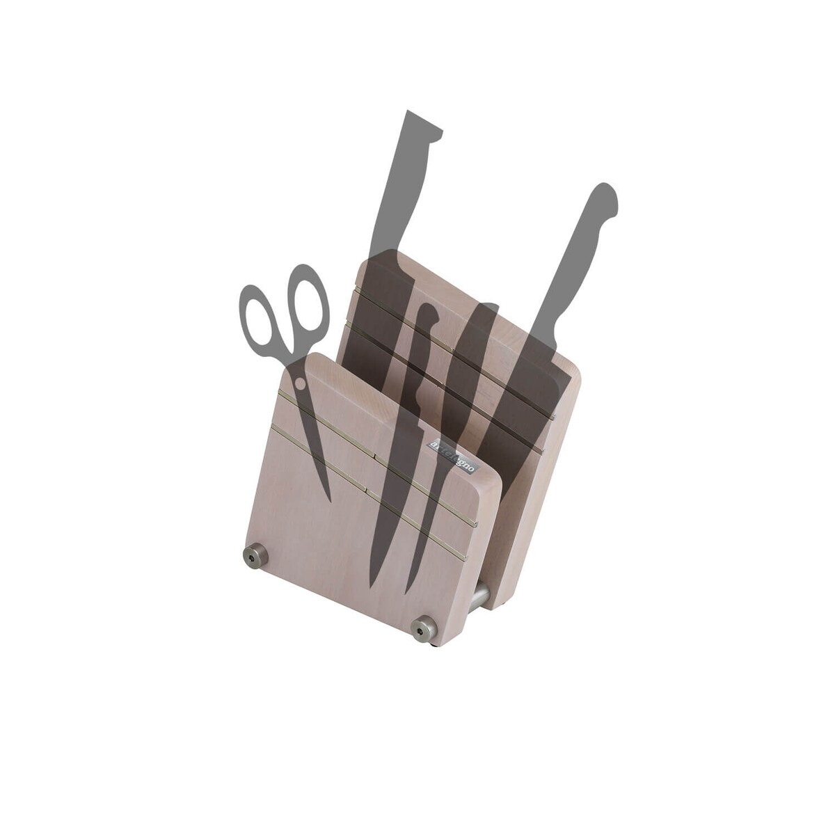 Podwójny magnetyczny blok na noże z drewna bukowego Artelegno Milano - Jasnobrązowy