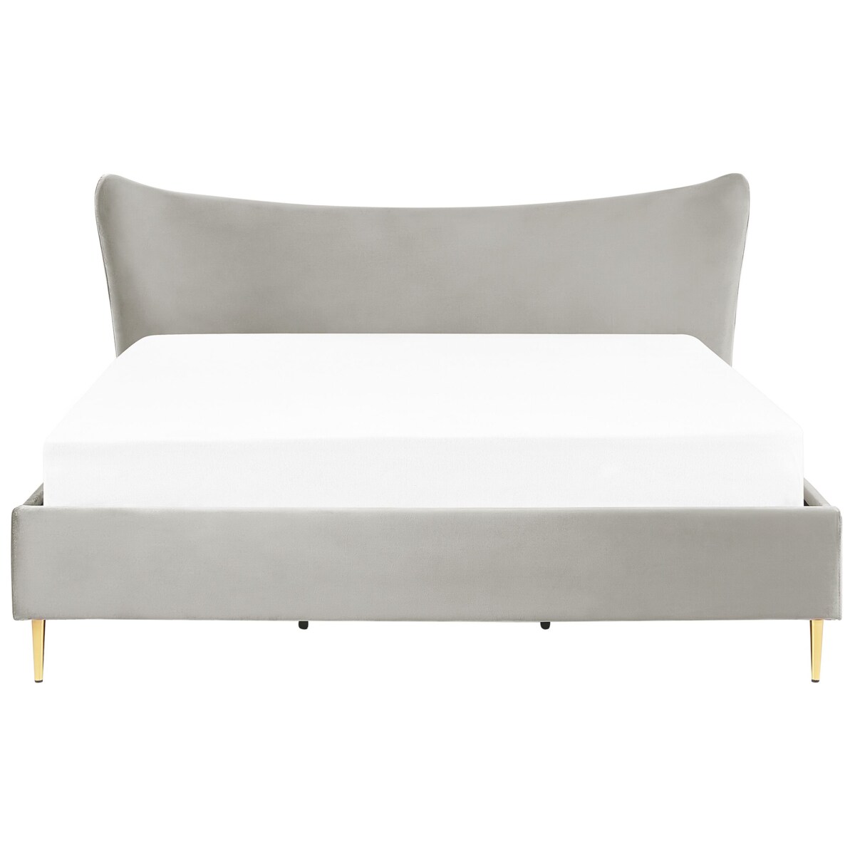 Łóżko welurowe 180 x 200 cm szare CHALEIX