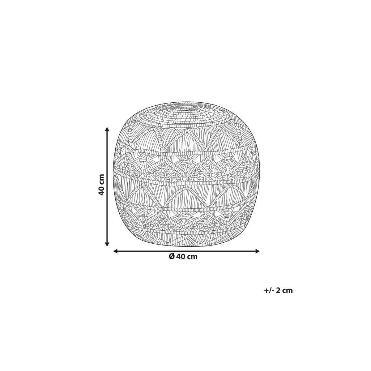 Puf ⌀ 40 cm szary KAYSERI