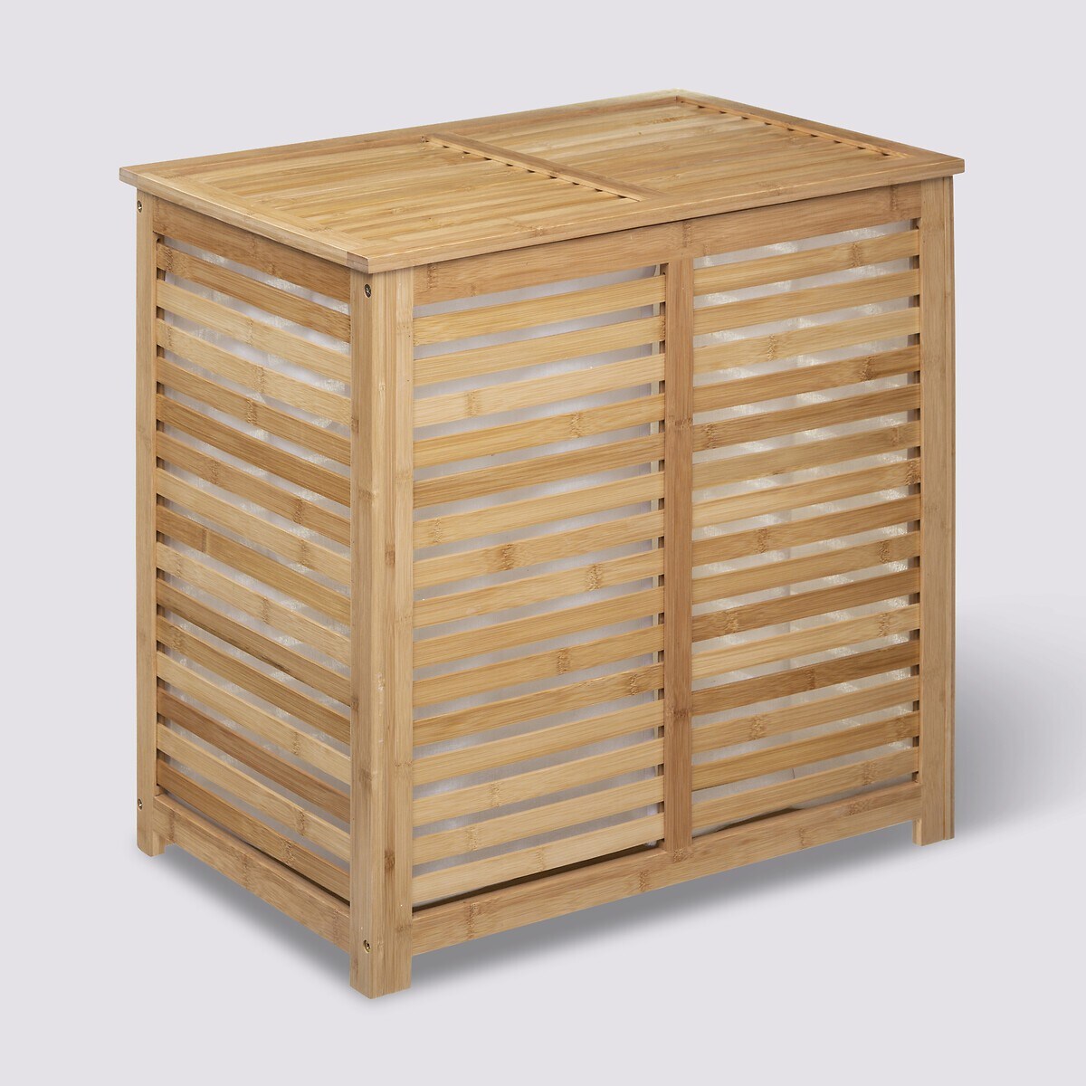 Kosz na pranie dwukomorowy 2x50 litrów, 60x60x40 cm LAVATIO