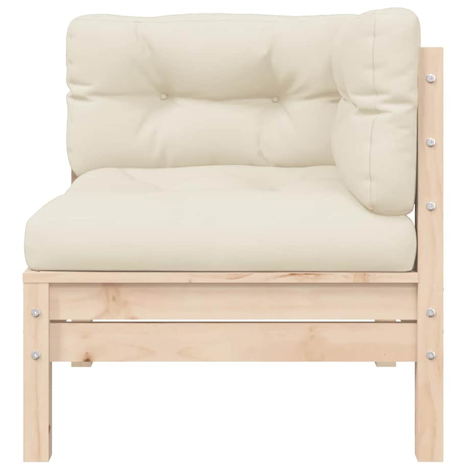 vidaXL 3-cz. zestaw wypoczynkowy z poduszkami, lita sosna