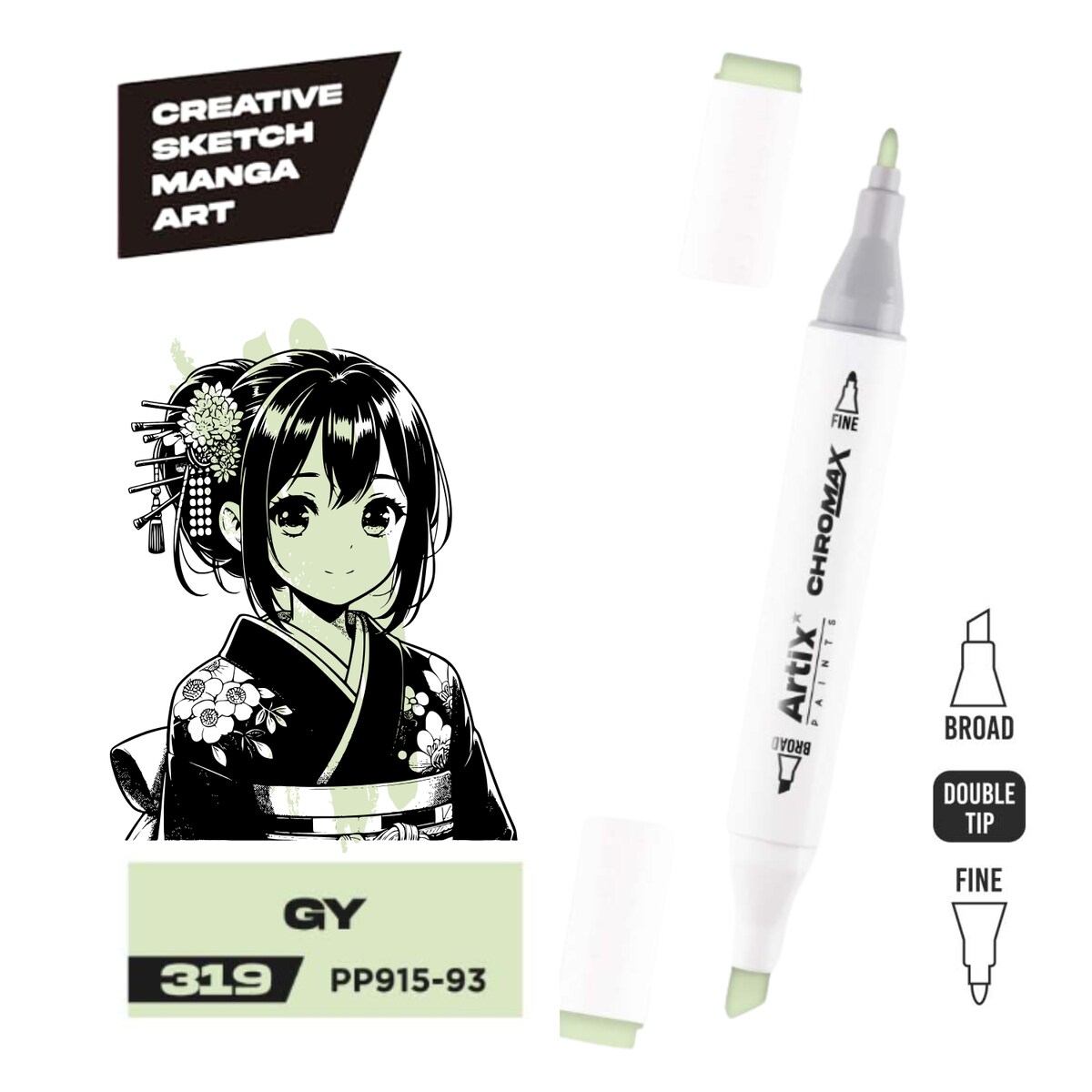 dwustronny marker kreatywny artix pp915-93 pastel grey