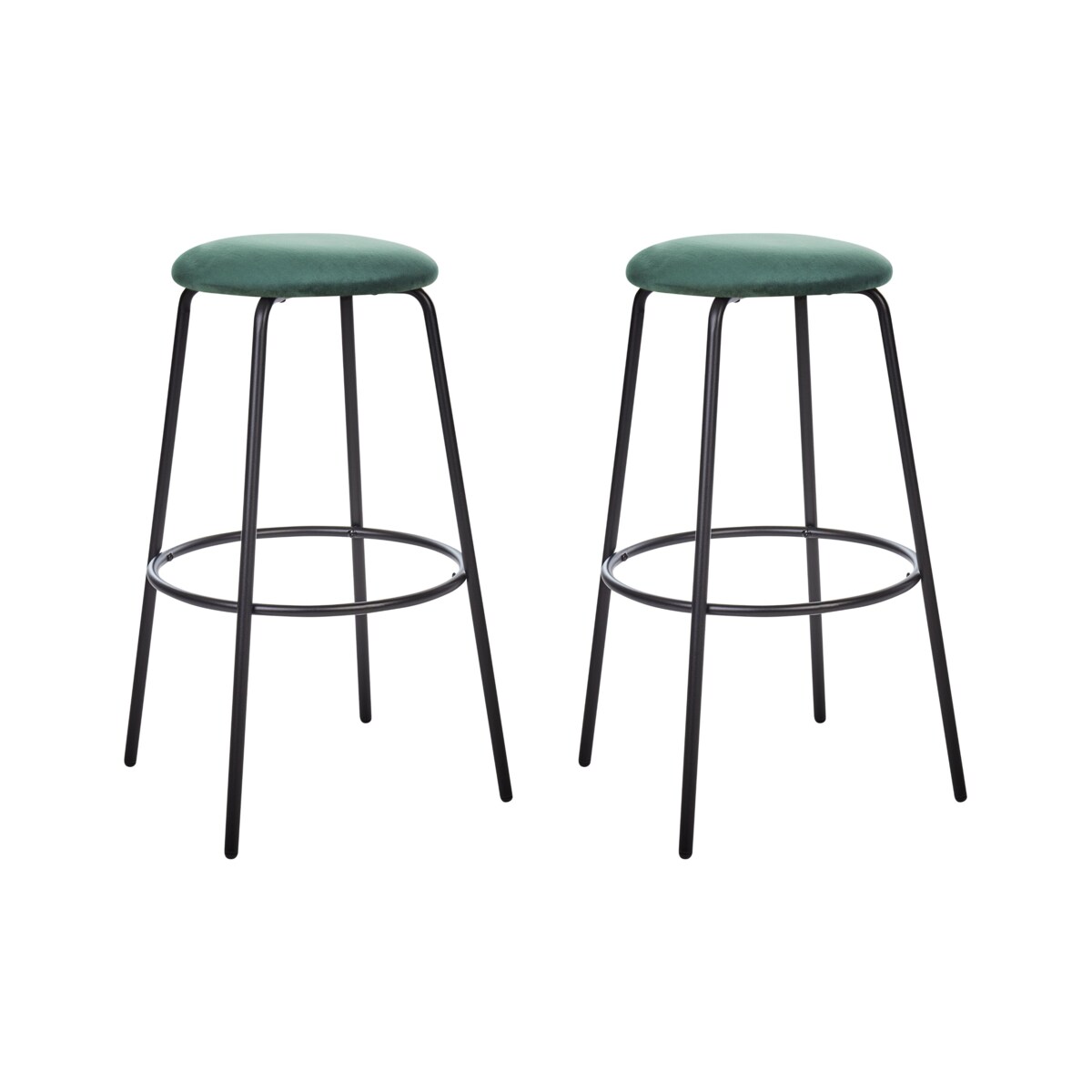 Zestaw 2 stołków barowych welurowy szmaragdowy MORTON