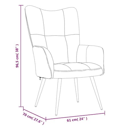 vidaXL Fotel, kremowy, tapicerowany aksamitem