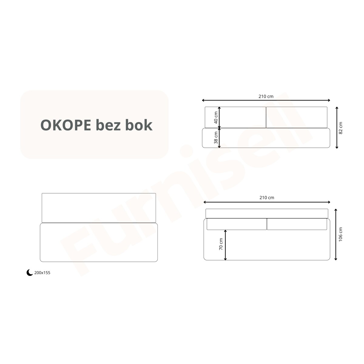 Kanapa OKOPE z funkcją spania Kolor: Wind 35