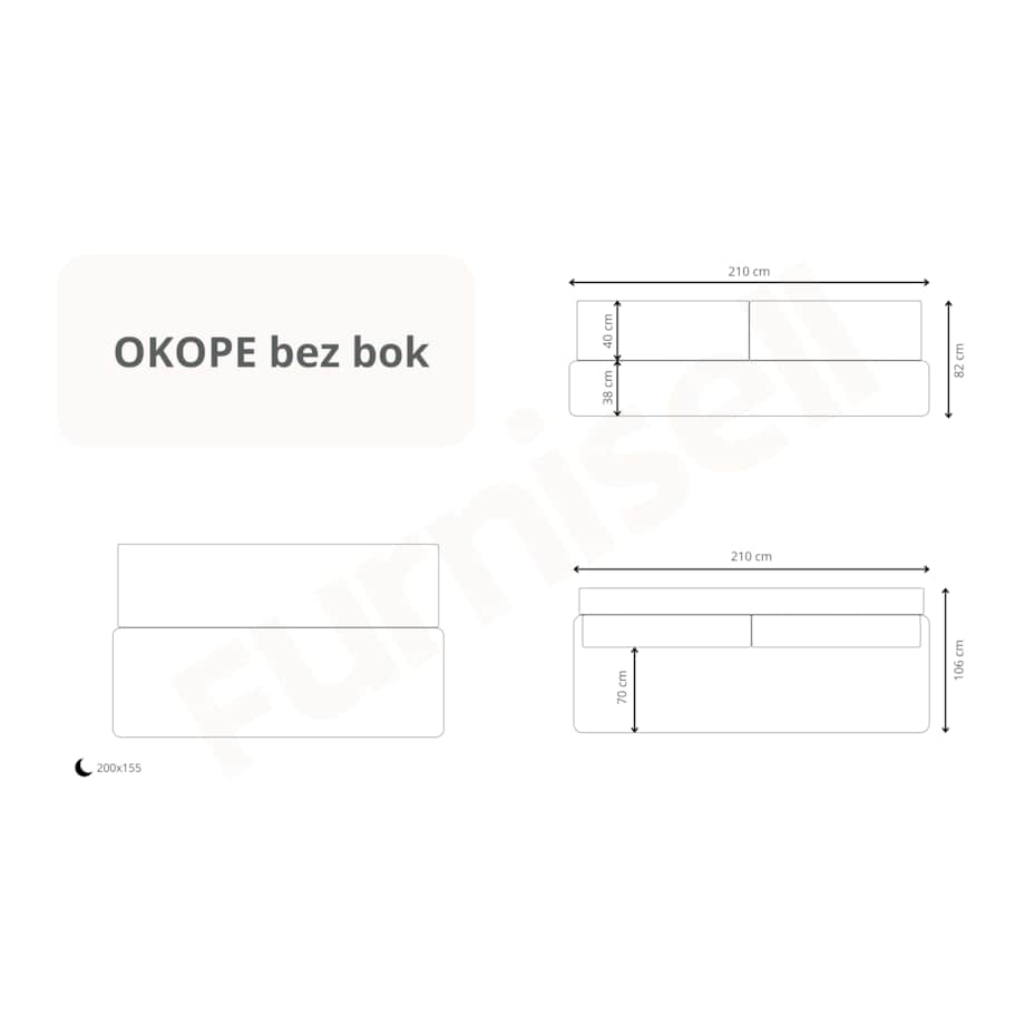 Kanapa OKOPE z funkcją spania Kolor: Wind 35