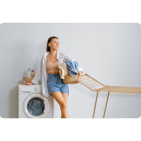 Suszarka na pranie stojąca rozkładana Debora złota Massido