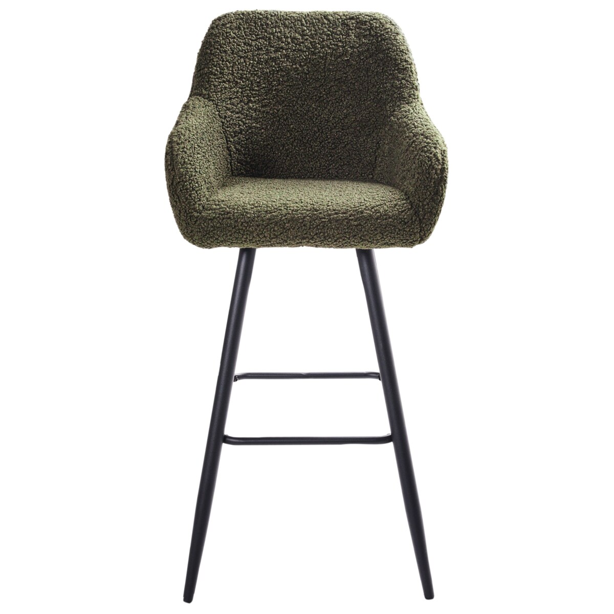 Zestaw 2 krzeseł barowych CASMALIA Boucle Ciemnozielony