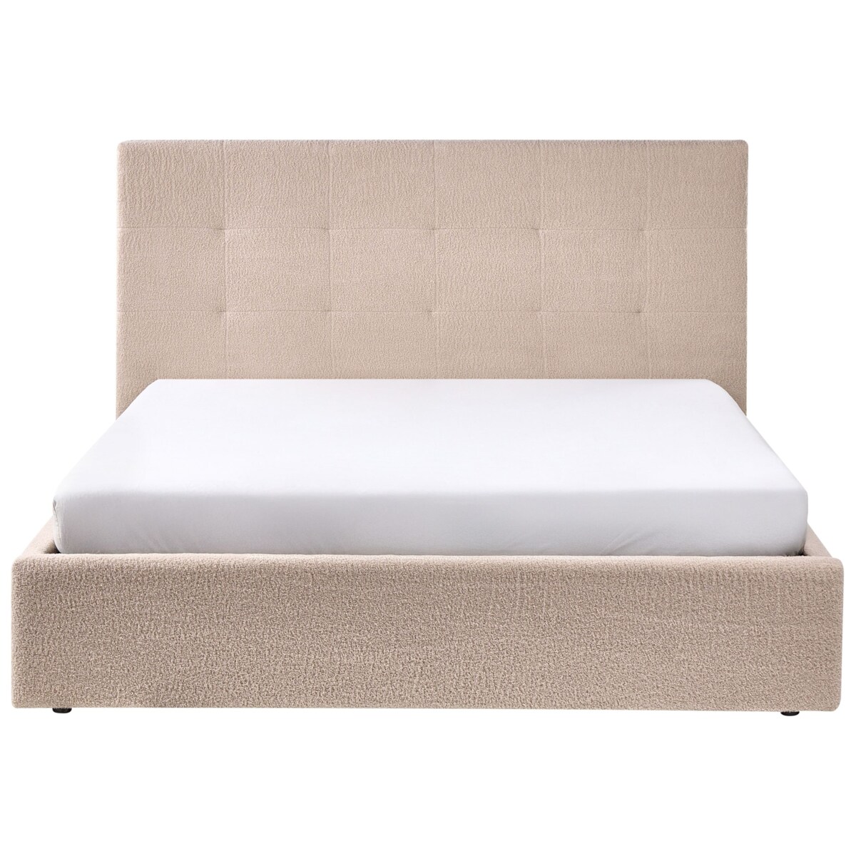 Łóżko z pojemnikiem Boucle LORIENT 160 x 200 cm Beżowy