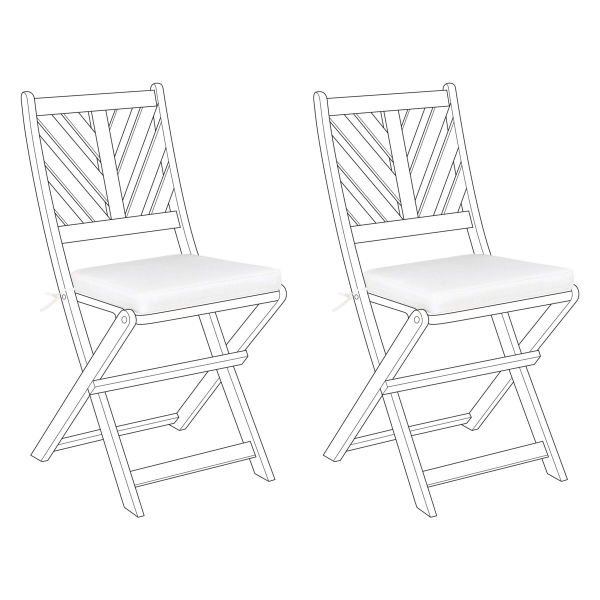 Zestaw 2 poduszek na krzesła ogrodowe biały TERNI