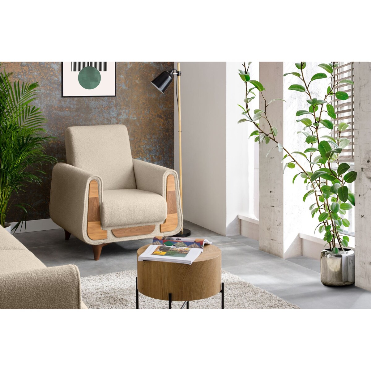 KONSIMO GUSTAVO Kremowy fotel