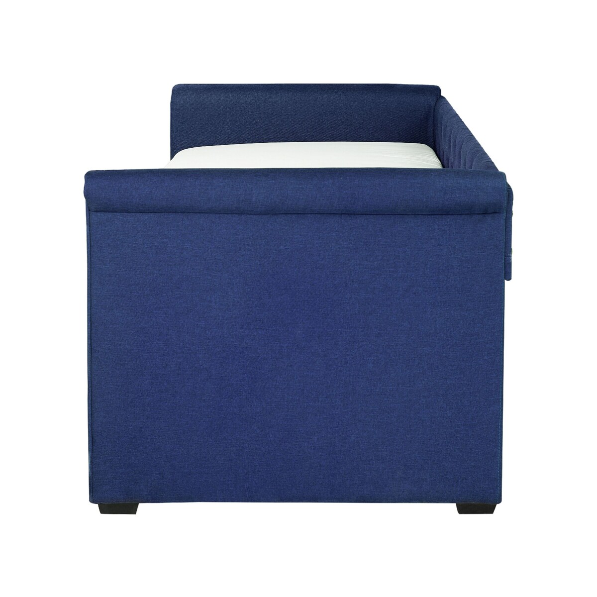 Łóżko wysuwane tapicerowane 80 x 200 cm niebieskie LIBOURNE