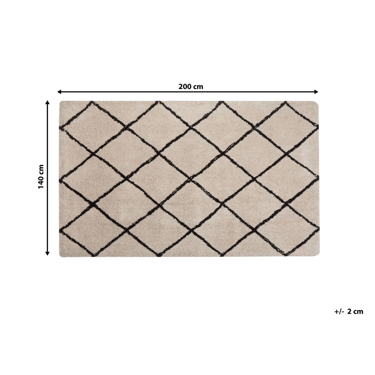 Dywan shaggy 140 x 200 cm beżowy ADALAR