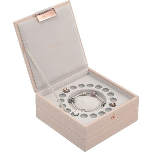 Szkatułka na bransoletkę i charmsy Stackers podwójna jasnoróżowa