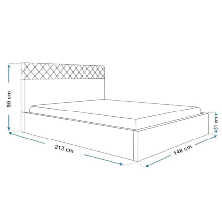 Łóżko jednoosobowe 140x200 OLDO 4 tapicerowane, z pojemnikiem - szare