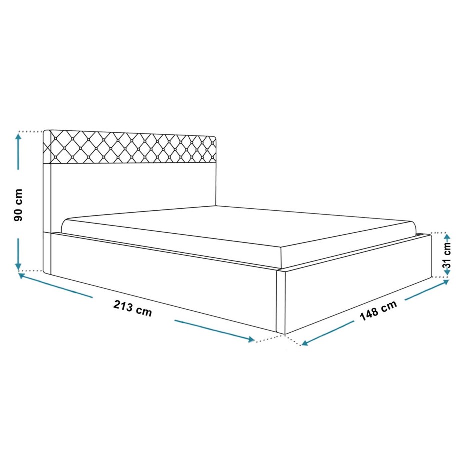 Łóżko jednoosobowe 140x200 OLDO 4 tapicerowane, z pojemnikiem - szare