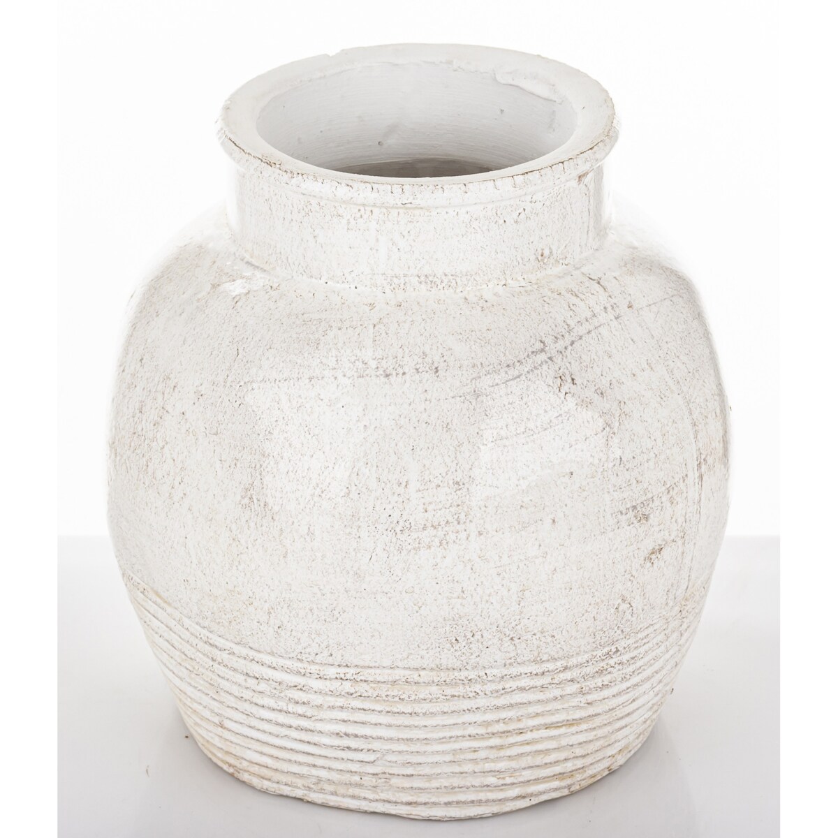 Wazon ceramiczny, postarzany 25x20x20 cm JULIANO-3 biały small