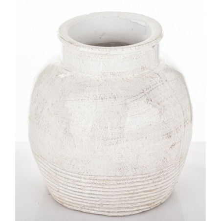 Wazon ceramiczny, postarzany 25x20x20 cm JULIANO-3 biały small
