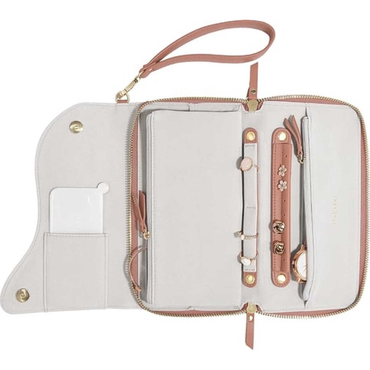 Pudełko podróżne na biżuterię Stackers Wave kremowo-brzoskwiniowe