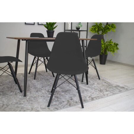 Krzesło Do Jadalni Kuchni Salonu Osaka Czarne / Nogi Czarne X 4