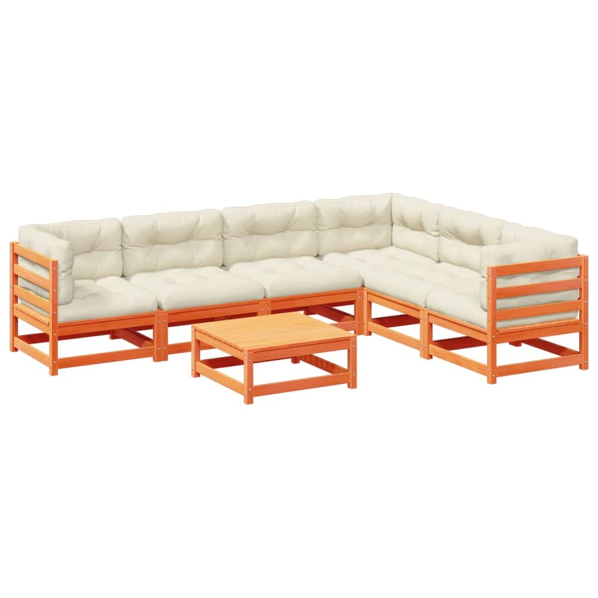 vidaXL 7-cz zestaw wypoczynkowy do ogrodu, z poduszkami, woskowy brąz