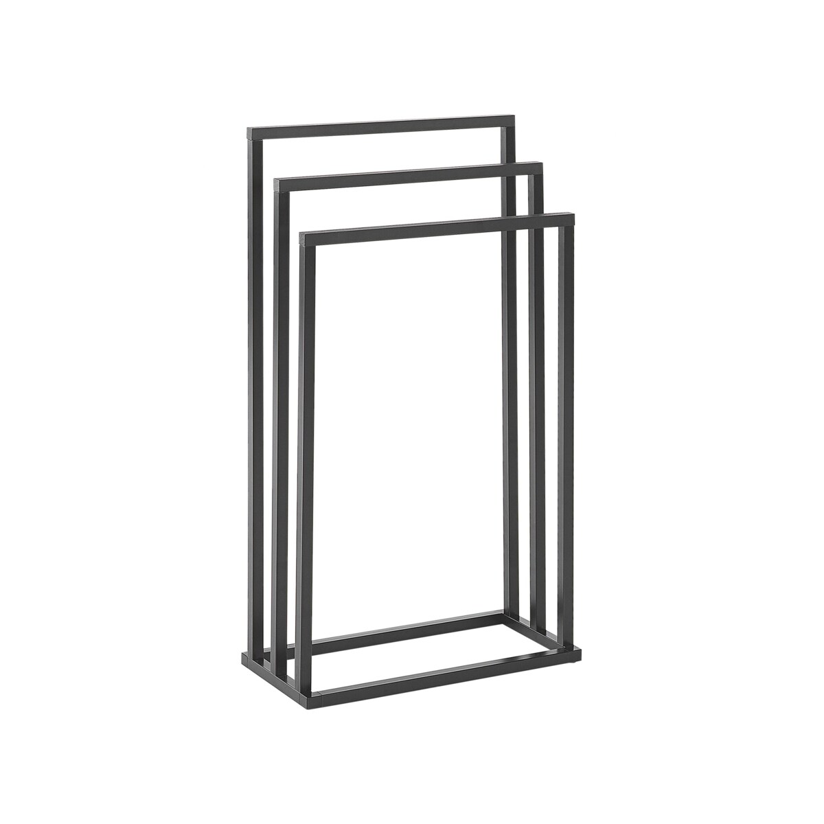 Stojak na ręczniki 45 x 84 cm czarny z ciemnym drewnem CHARRAS