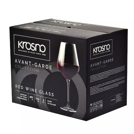 Kieliszki Wina Czerwonego Krosno Avant-Garde 490 ml Duże Zestaw Tradycyjne