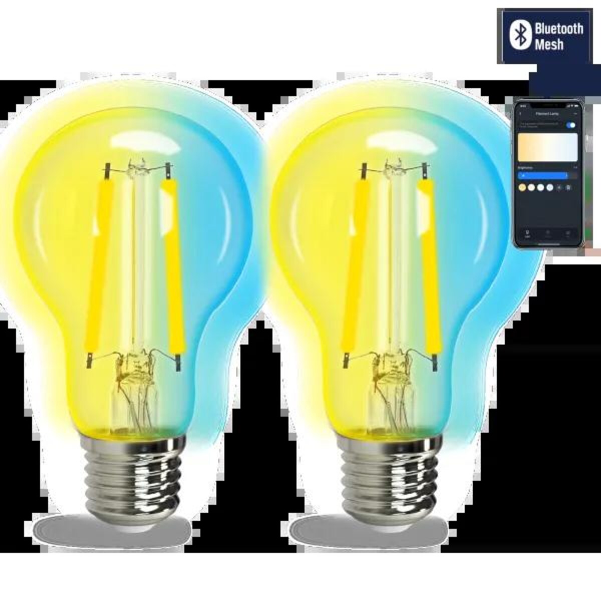 inteligentna żarówka bluetooth mesh a60 e27 6w cct 2 szt. ,z pilotem