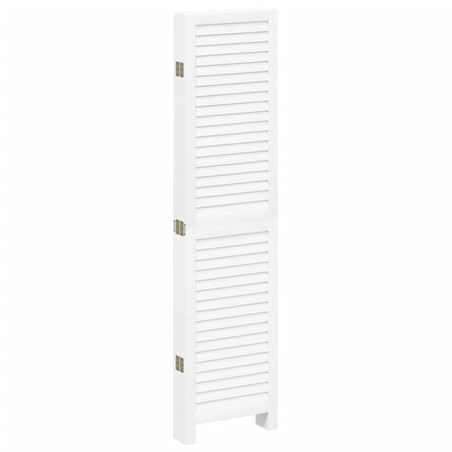 vidaXL Parawan pokojowy, 6-panelowy, biały, lite drewno paulowni