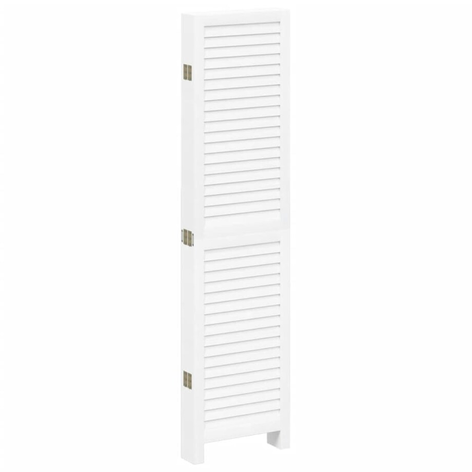 vidaXL Parawan pokojowy, 6-panelowy, biały, lite drewno paulowni