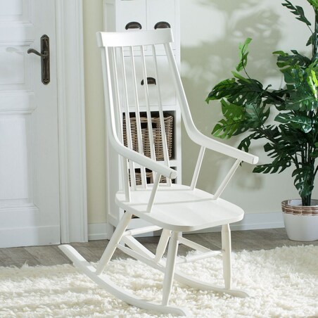 Fotel bujany Henry white, 54 x 44 x 114 cm