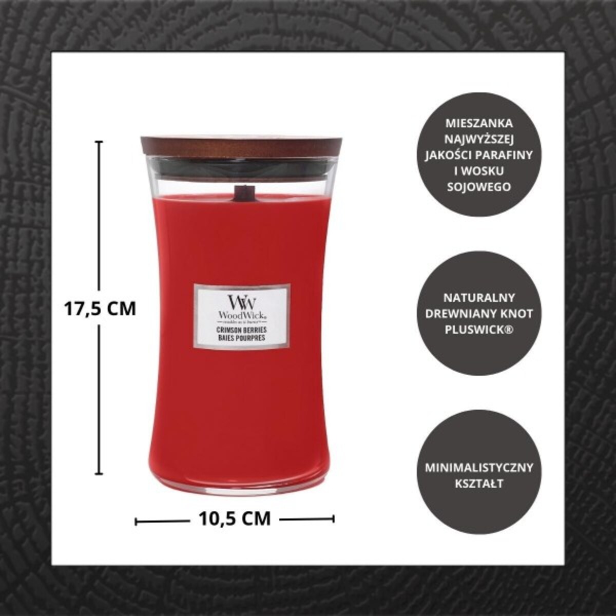 WoodWick świeca duża CRIMSON BERRIES