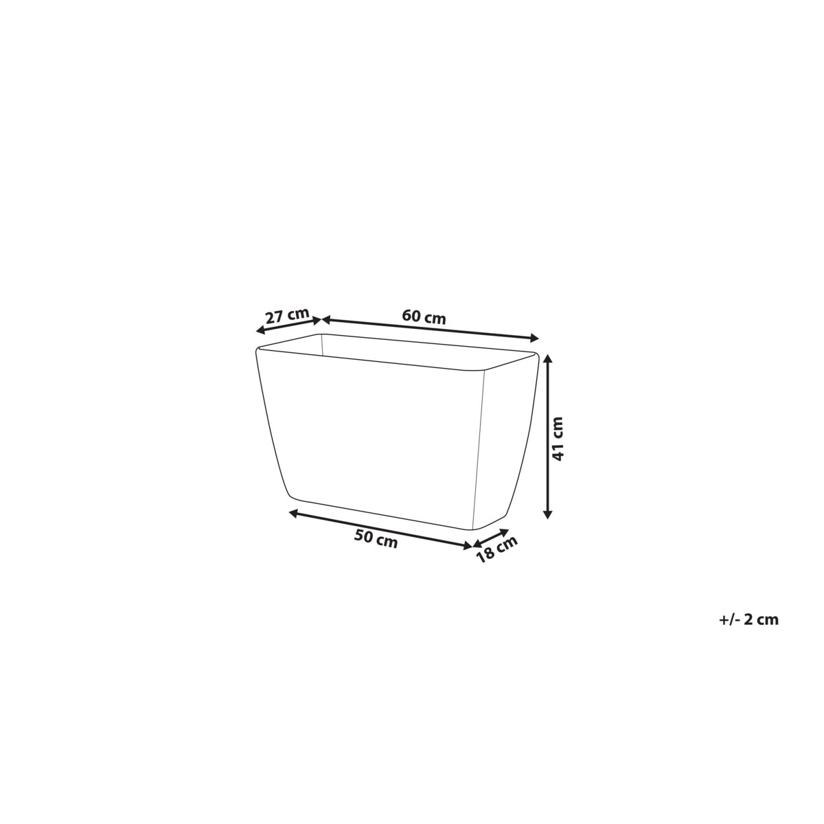 Doniczka 60 x 27 x 41 cm beżowa BARIS