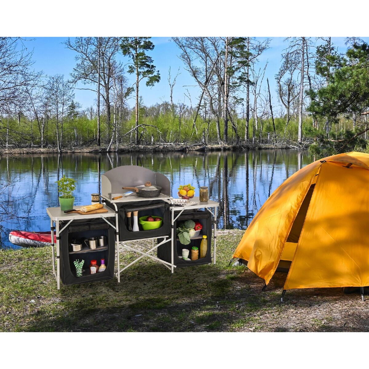 Kuchnia turystyczna szafka JUMI składana ogrodowy lekka kempingowa przenośna