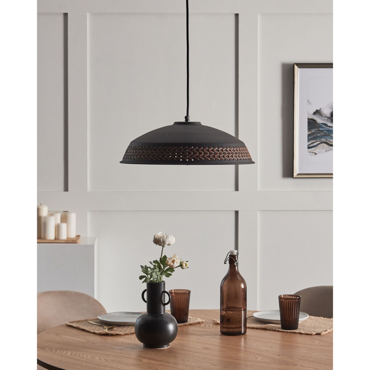 Lampa wisząca metalowa czarna MINILLAS