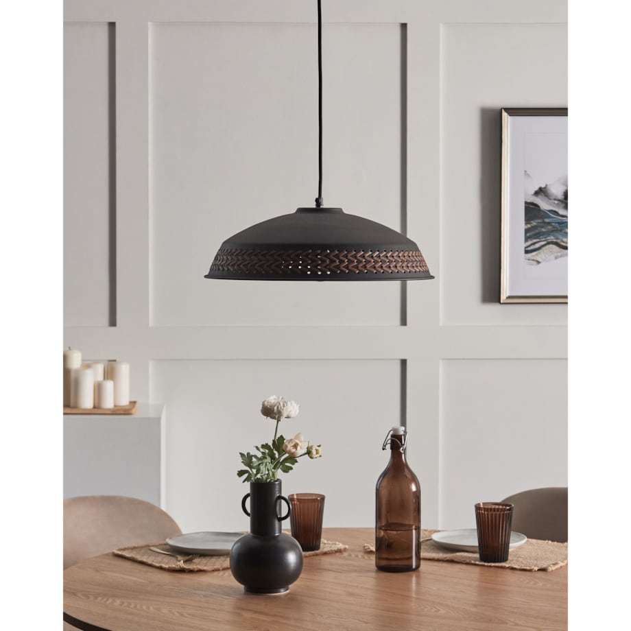 Lampa wisząca metalowa czarna MINILLAS