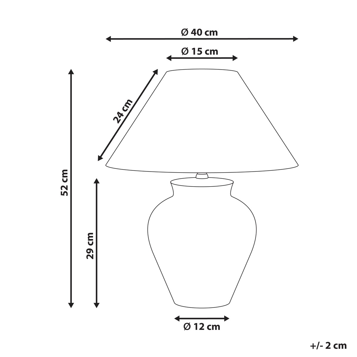 Lampa stołowa DIOGO Porcelana Biały