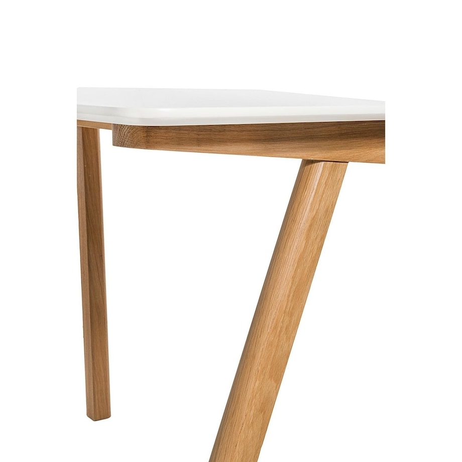 Biurko białe, drewniane nogi Tunn