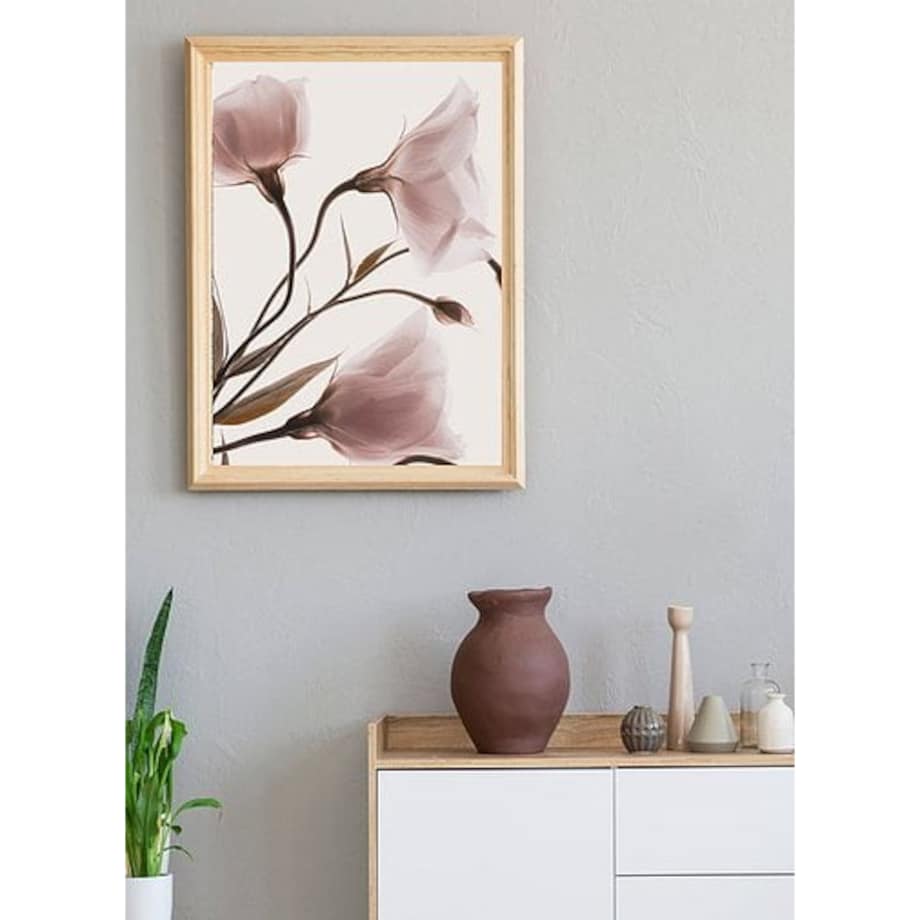 Poster Story, Plakat, Obraz - Różowe Pastelowe Kwiaty No1, wymiary 30 x 42 cm